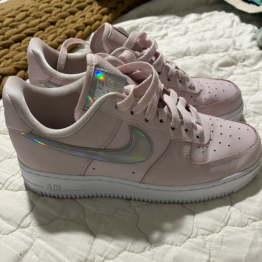 Nike Women's Light Air Force 1 with Iridescent Swoosh